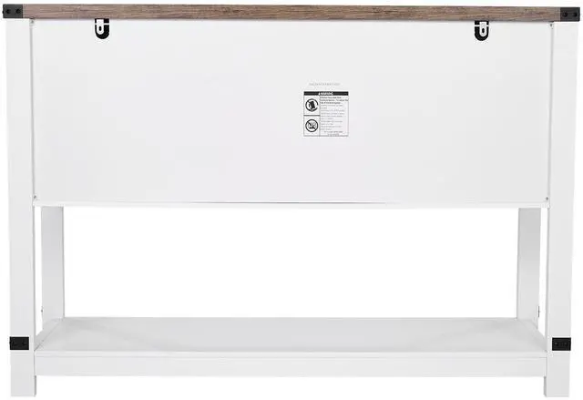 Alt view image 2 of 8 - VEVOR Coffee Bar Cabinet, 47.3 x 15.7 x 32.7 in Farmhouse Coffee Bar Cabinet with 4-Tier Storage, Coffee Bar Table with Barn Doors, Farmhouse Sideboard Buffet Cabinet for Living Room, Entryway