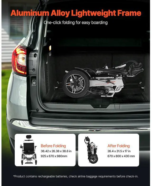 Alt view image 4 of 7 - Electric Wheelchair for Adults, 300lbs Capacity with Adjustable Backrest, Foldable Lightweight Motorized Wheelchair,13-Mile Range,All-Terrain Powered,Portable 21 Seat for Seniors & Disabled