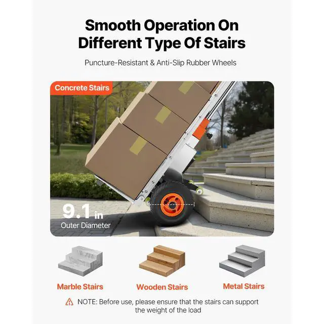 Alt view image 5 of 7 - Electric Stair Climbing Dolly, 440lbs Electric Stair Climbing Hand Trucks with 157.5in Rope & Extendable Handle, Heavy Duty Stair Climber for Warehouse Logistics, Moving Furniture(Silver)