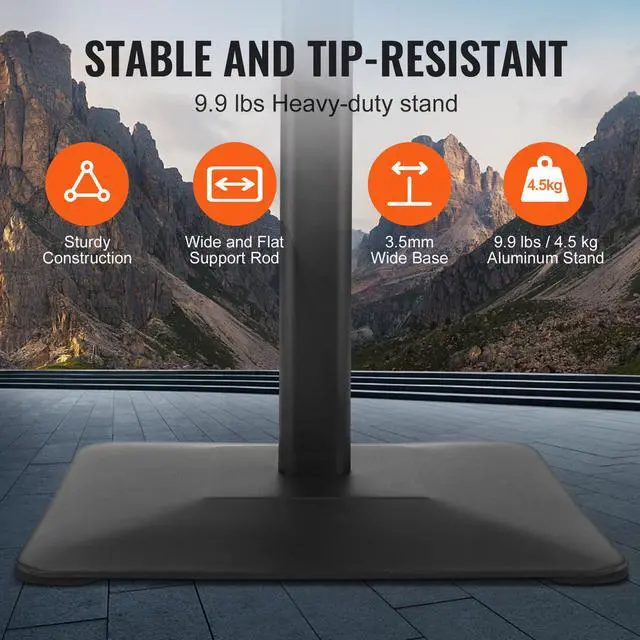 Alt view image 11 of 14 - VEVOR Pedestal Sign Holder, 11 x 17 Inch Vertical and Horizontal Adjustable Poster Stand, Heavy-Duty Floor Standing Sign Holder with Metal Base for Display, Advertisement, and Outdoor, Black