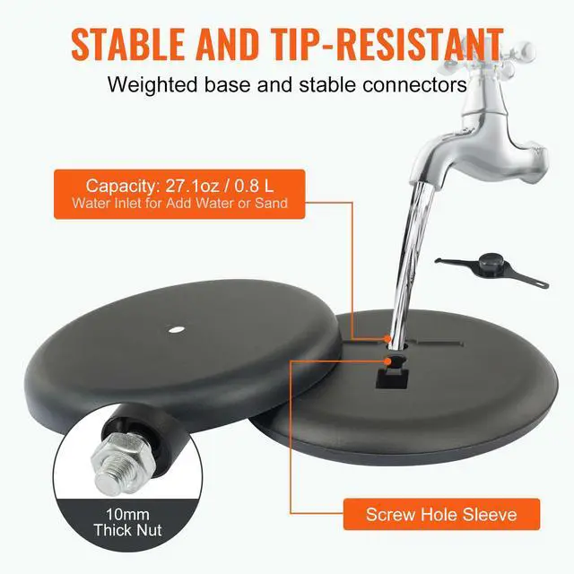 Alt view image 6 of 9 - VEVOR Pedestal Sign Holder, 11 x 17 Inch Vertical and Horizontal Adjustable Poster Stand, Heavy-Duty Floor Standing Sign Holder with Round Base for Display, Advertisement, and Outdoor, Black