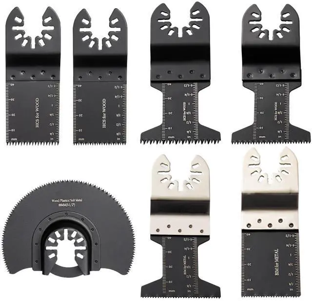 Alt view image 9 of 15 - VEVOR 50 PCS Oscillating Saw Blades, Quick Release Multitool Blades Kit, HCS Tool Blades for Wood Plastic Metal Nails Bolts, Compatible with Dewalt Dremel Fein Worx Bosch Makita Milwaukee