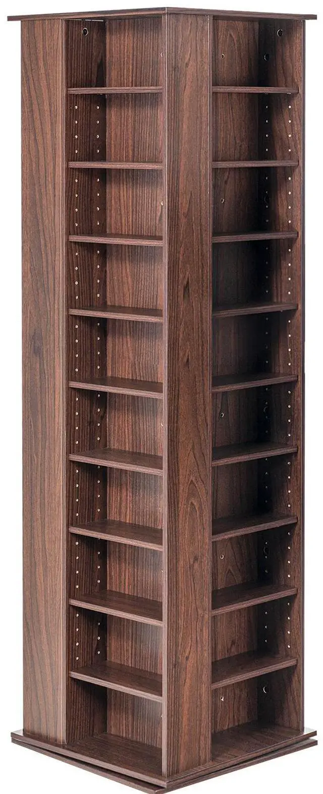 Alt view image 3 of 9 - VEVOR Media Storage Cabinet, 4-Layer DVD Shelf Holds 1040 CDs, Adjustable CD Shelves 34 Compartments, Protects & Organizes Music, Movie, Video Games or Memorabilia Collections, Nut-brown