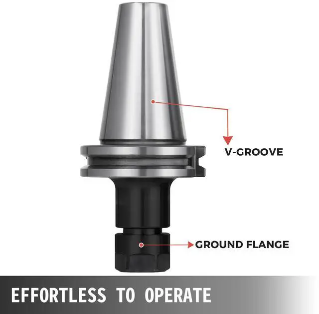 Alt view image 6 of 7 - 8Pcs 2.76'' CAT40-ER16 COLLET CHUCKS Tool Holder Set CNC Tested Heavy Duty