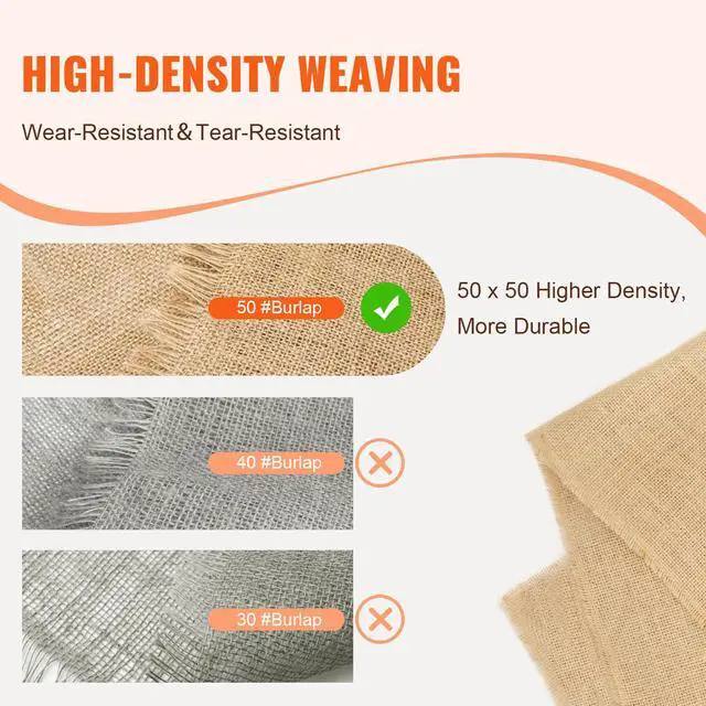 Alt view image 4 of 8 - VEVOR Burlap Fabric Roll Burlap Tree Wrap 40 in x 300 ft for Crafts & Plants