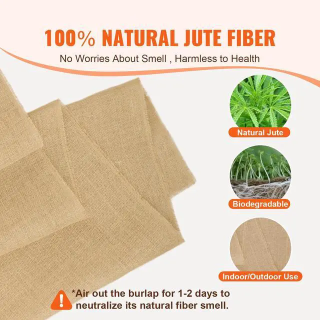 Alt view image 3 of 8 - VEVOR Burlap Fabric Roll Burlap Tree Wrap 40 in x 300 ft for Crafts & Plants