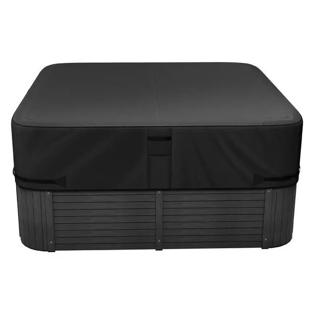 Alt view image 8 of 14 - Outdoor Hot Tub Cover 80 x 80 x 20 Inch Weatherproof and Waterproof Black