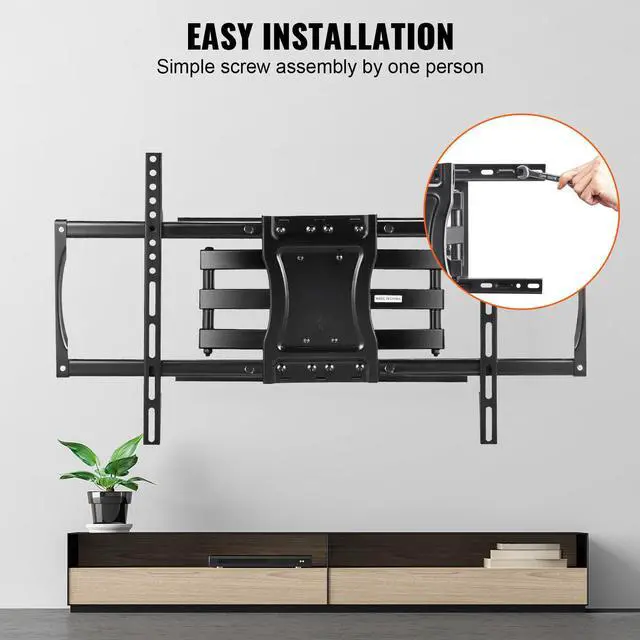 Alt view image 12 of 14 - VEVOR Full Motion TV Mount Fits for Most 37-75 inch TVs, Swivel Tilt Horizontal Adjustment TV Wall Mount Bracket with 4 Articulating Arms, Max VESA 600x400mm, Holds up to 132 lbs