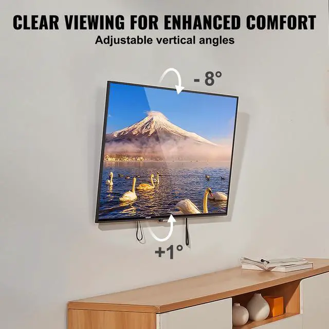 Alt view image 10 of 14 - VEVOR Universal TV Wall Mount, Low Profile TV Mount Fits for Most 37-70 inch TVs, Tilt Wall Mount TV Brackets, Max VESA 600x400mm, Holds up to 132 lbs