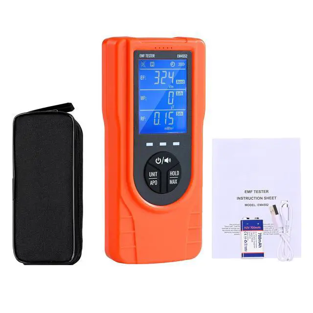Alt view image 8 of 14 - VEVOR 3-in-1 EMF Meter, 5Hz - 3.5GHz, Handheld Rechargeable Electromagnetic Field Radiation Detector, Digital LCD EMF Tester for EF MF RF Home Inspections Outdoor Ghost Hunting Paranormal Equipment