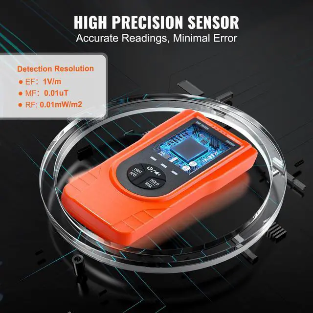 Alt view image 11 of 14 - VEVOR 3-in-1 EMF Meter, 5Hz - 3.5GHz, Handheld Rechargeable Electromagnetic Field Radiation Detector, Digital LCD EMF Tester for EF MF RF Home Inspections Outdoor Ghost Hunting Paranormal Equipment