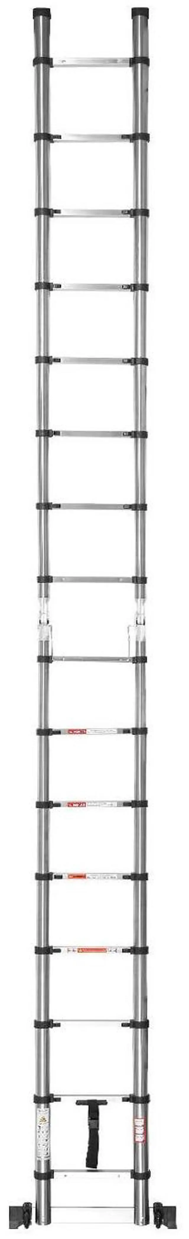 Alt view image 2 of 8 - VEVOR Telescoping Ladder A Frame, 16.5ft Stainless Steel Extension Ladder, Multi-Button Retraction Portable Collapsible RV Ladders, 330LBS Load Telescopic Ladders with Balance Bar for Home, RV, Loft