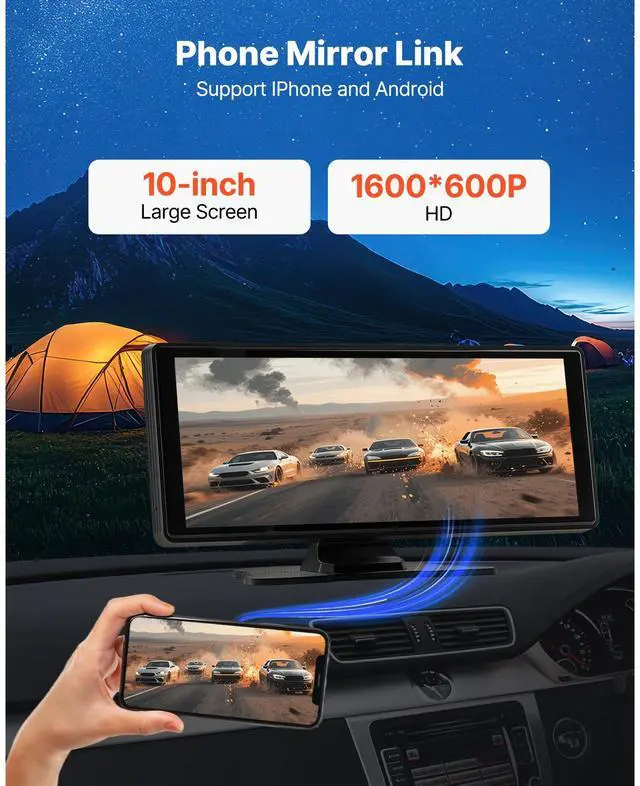 Alt view image 12 of 14 - Car Stereo Radio CarPlay Touchscreen 10 in Apple Android Auto Bluetooth