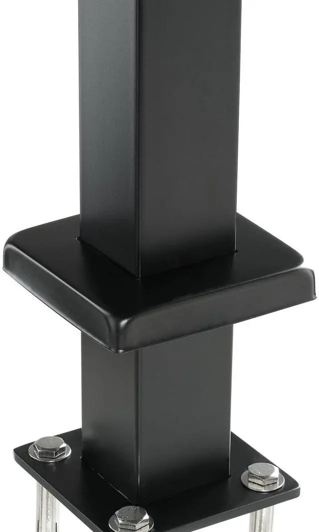 Alt view image 8 of 14 - VEVOR Cable Railing Post, 36" x 2" x 2" Steel Level Deck Railing Post Without Holes, SUS304 Stainless Steel Cable Rail Post, Stair Handrail Post with Horizontal and Curved Bracket, 1-Pack, Black