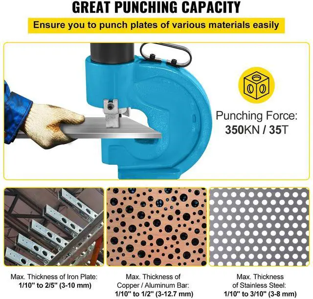 Alt view image 3 of 7 - CH-70 Hydraulic Hole Punching Tool 35T Hole Digger Force Puncher Smooth Hole Puncher for Iron Plate Copper Bar Aluminum Stainless Steel