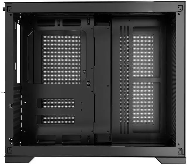 Alt view image 8 of 14 - Mid-Tower PC Case Dual Chamber Gaming Computer Case for ATX Motherboard No Fan