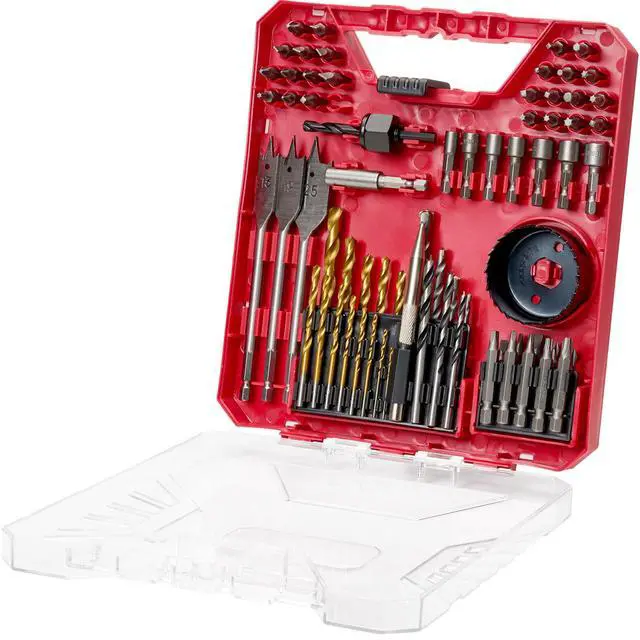 Alt view image 2 of 8 - VEVOR Drill Bit Set, 70 Pieces Drill and Driver Bit Set, Screwdriver Bit Set Suitable for Wood Metal Cement Drilling and Screw Driving, Drill Bit Sets Combo Kit Assorted in Organized Carrying Case