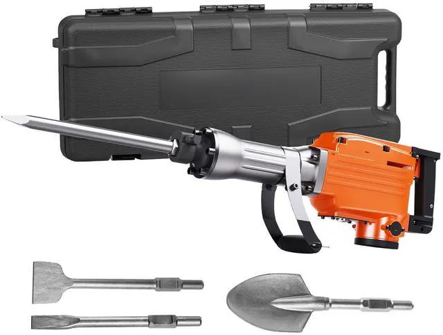 Alt view image 9 of 15 - VEVOR Demolition Jack Hammer Concrete Breaker 2200W Electric Hammer 4 Chisel Bits