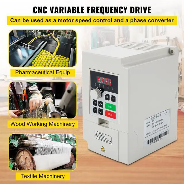 Alt view image 10 of 15 - VEVOR Variable Frequency Drive, AC 220V Input 3KW Variable Frequency CNC Drive Inverter Converter, VFD 4HP 1 or 3 Phase Input, 3 Phase Output, CNC Motor Inverter Converter for Motor Speed Control