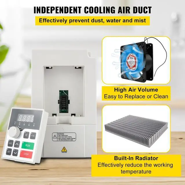 Alt view image 13 of 15 - VEVOR Variable Frequency Drive, AC 220V Input 3KW Variable Frequency CNC Drive Inverter Converter, VFD 4HP 1 or 3 Phase Input, 3 Phase Output, CNC Motor Inverter Converter for Motor Speed Control
