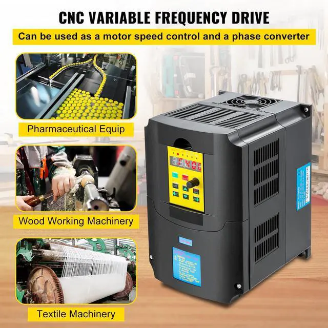 Alt view image 10 of 15 - VEVOR Variable Frequency Drive, AC 220V Input 4KW Variable Frequency CNC Drive Inverter Converter, VFD 5.5HP 1 or 3 Phase Input, 3 Phase Output, CNC Motor Inverter Converter for Motor Speed Control