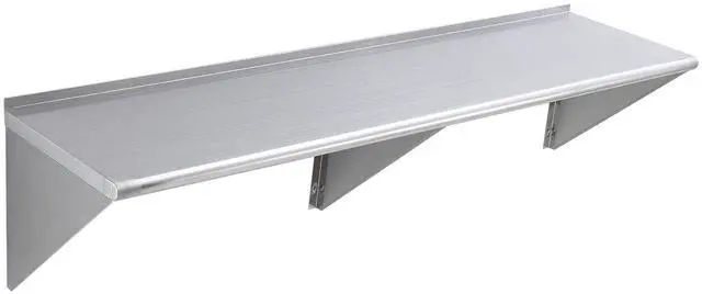 Alt view image 3 of 9 - VEVOR 18" x 72" Stainless Steel Shelf, Wall Mounted Floating Shelving with Brackets, 500 lbs Load Capacity Commercial Shelves, Heavy Duty Storage Rack for Restaurant, Kitchen, Bar, Home, and Hotel