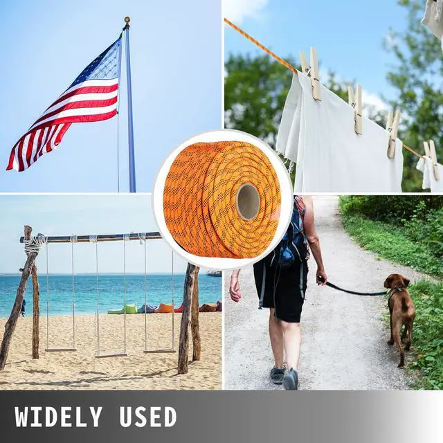 Alt view image 6 of 6 - Polyester Rope 9/16" x 200', Load and Pulling Rope, 8600lbs Breaking Strength(Not suitable for rocking climbing, mountain climbing, hanging people, etc.)