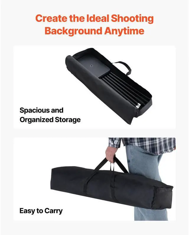 Alt view image 9 of 9 - VEVOR Backdrop Stand Background Stand Kit 8.5 x 10 ft for Party & Photo Studio