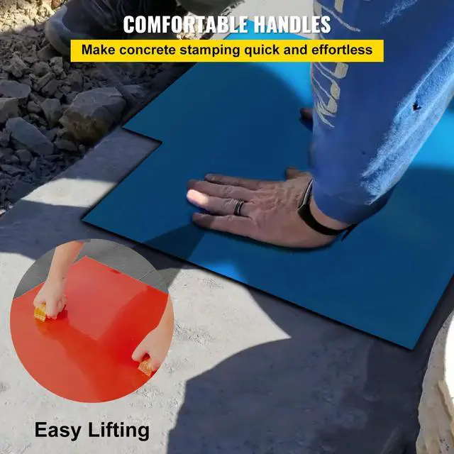 Alt view image 5 of 7 - Concrete Texturing Skin, 24\"x24\" Concrete Stamps Mats Set, Polyurethane Concrete Stamping Mats, Slate Concrete Stamps, 4 PCS Realistic Concrete Texture Mat, Concrete Stamps for Walls/Floors