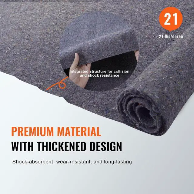 Alt view image 3 of 7 - Moving Blankets, 72" x 54", 21 lbs/dz Weight, 12 Packs, Professional Recycled Cotton Packing Blanket, Large Heavy Duty Shipping Mover Pads Perfect for Protecting Furniture, Floors, Appliances