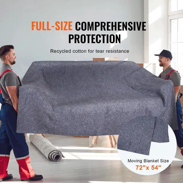 Alt view image 2 of 7 - Moving Blankets, 72" x 54", 21 lbs/dz Weight, 12 Packs, Professional Recycled Cotton Packing Blanket, Large Heavy Duty Shipping Mover Pads Perfect for Protecting Furniture, Floors, Appliances