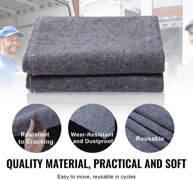 Alt view image 4 of 7 - Moving Blankets, 72" x 54", 21 lbs/dz Weight, 12 Packs, Professional Recycled Cotton Packing Blanket, Large Heavy Duty Shipping Mover Pads Perfect for Protecting Furniture, Floors, Appliances