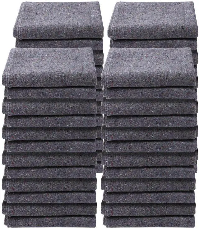 Main image of Moving Blankets, 72" x 54", 21 lbs/dz Weight, 24 Packs, Professional Recycled Cotton Packing Blanket, Large Heavy Duty Shipping Mover Pads Perfect for Protecting Furniture, Floors, Appliances