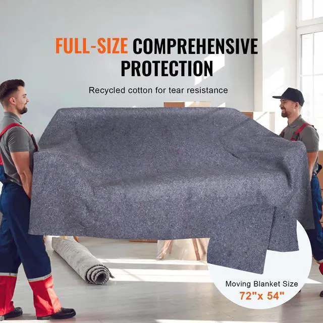 Alt view image 2 of 7 - Moving Blankets, 72" x 54", 21 lbs/dz Weight, 24 Packs, Professional Recycled Cotton Packing Blanket, Large Heavy Duty Shipping Mover Pads Perfect for Protecting Furniture, Floors, Appliances