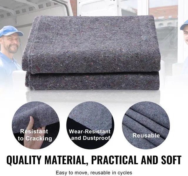 Alt view image 4 of 7 - Moving Blankets, 72" x 54", 21 lbs/dz Weight, 24 Packs, Professional Recycled Cotton Packing Blanket, Large Heavy Duty Shipping Mover Pads Perfect for Protecting Furniture, Floors, Appliances