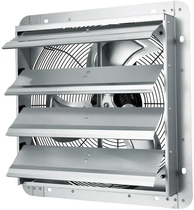 Alt view image 10 of 16 - VEVOR Shutter Exhaust Fan, 16'' with Speed Controller, AC-motor, 2000 CFM, No Assembly Required Wall Mount Attic Fan, Ventilation and Cooling for Greenhouses, Garages, Sheds, FCC Listed