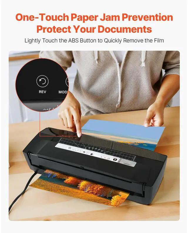 Alt view image 12 of 14 - VEVOR Laminator Machine, Cold and Hot Laminator for Max A3 Paper Size, 1 min Quick Warm Portable Laminator, 3-10 mil Thickness, Ideal for Home, Office, Business, or School Supplies, Black