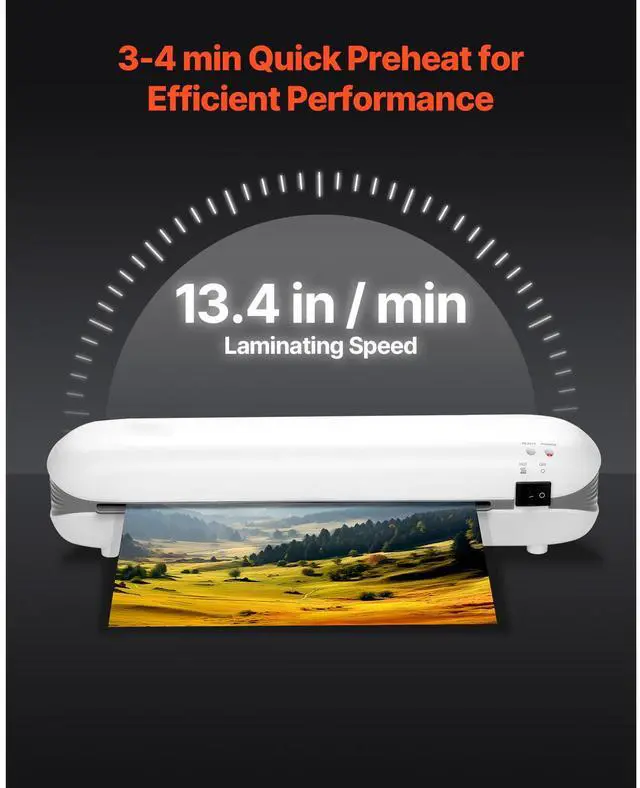 Alt view image 5 of 8 - VEVOR Laminator Machine, Thermal Laminator for Max A4 Paper Size, 3-4 min Quick Warm Portable Laminator, 3-5 mil Thickness, Ideal for Home, Office, Business, or School Supplies, White + Grey
