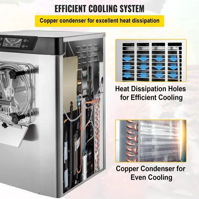 Alt view image 6 of 7 - Commercial Ice Cream Machine 1400W 20/5.3 Gph Hard Serve Ice Cream Maker with LED Display Screen Auto Shut-Off Timer One Flavors Perfect for Restaurants Snack bar Supermarkets