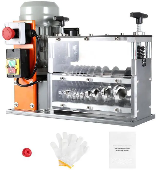 Alt view image 9 of 15 - VEVOR Automatic Wire Stripping Machine, 0.06''-1.26'' Electric Motorized Cable Stripper, 750 W, 98 ft/min Wire Peeler with Visible Stripping Depth Reference, 10 Channels for Scrap Copper Recycling