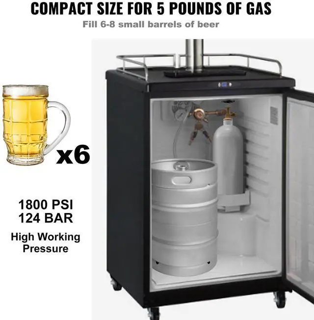 Alt view image 11 of 14 - VEVOR 5 Lbs CO2 Tank Aluminum Gas Cylinder, Brand New CO2 Cylinder with Gray Spray Coating, CO2 Tank with CGA320 Valve, For Draft Soda Beer