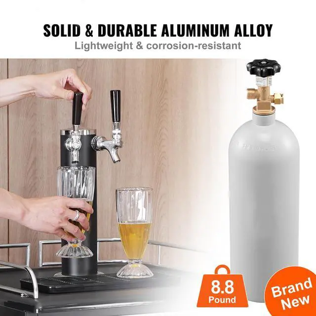 Alt view image 9 of 14 - VEVOR 5 Lbs CO2 Tank Aluminum Gas Cylinder, Brand New CO2 Cylinder with Gray Spray Coating, CO2 Tank with CGA320 Valve, For Draft Soda Beer