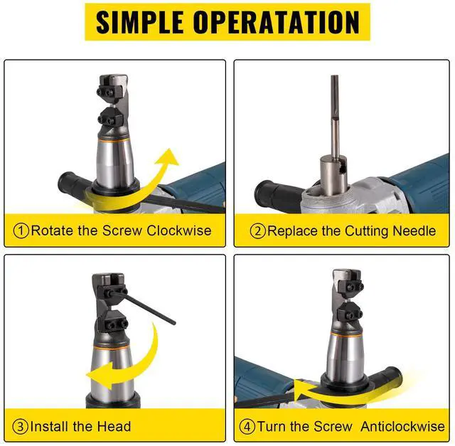 Alt view image 4 of 7 - Electric Metal Nibbler 625W Nibbler Metal Cutter 1000RPM High Speed Rotor 0.16in/4mm Metal Nibbler 110V w Replaced Blades Storage Case Sheet Metal Nibbler for Cutting Stainless Steel, Aluminium