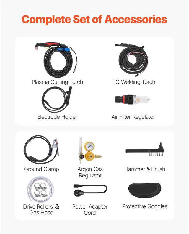 Alt view image 8 of 9 - VEVOR 3 in 1 Plasma Cutter Welder Machine TIG/MMA Welder Plasma Cutter Combo 110/220V