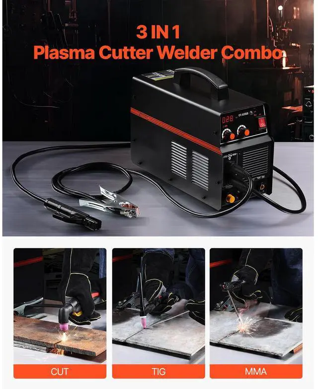 Alt view image 4 of 9 - VEVOR 3 in 1 Plasma Cutter Welder Machine TIG/MMA Welder Plasma Cutter Combo 110/220V