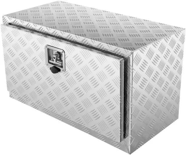 Alt view image 4 of 10 - VEVOR Underbody Truck Box, 30"17"18" Pickup Storage Box, Heavy Duty Aluminum Diamond Plate Tool Box with Lock and Keys, Waterproof Trailer Storage Box with T-Handle Latch for Truck, Van, Trailer