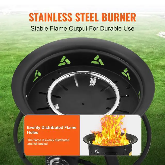 Alt view image 5 of 9 - VEVOR Propane Fire Pit 19 Outdoor Portable Gas Fire Pit for Heating 58000 BTU