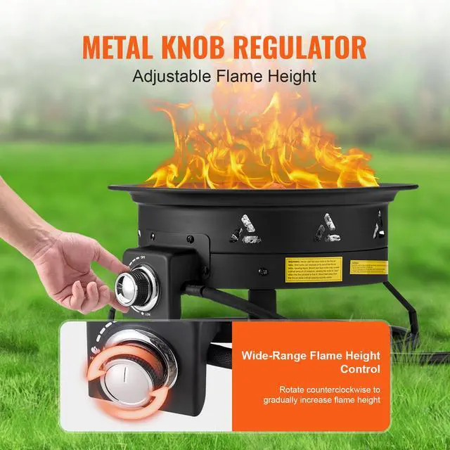 Alt view image 6 of 9 - VEVOR Propane Fire Pit 19 Outdoor Portable Gas Fire Pit for Heating 58000 BTU