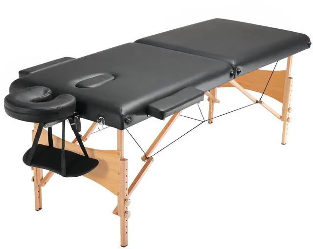 Alt view image 3 of 9 - VEVOR Portable Massage Table 28" W, 2 Folding Lightweight Massage Table, 8-Level Height Adjustable Salon Tattoo Bed, Spa Table with Headrest, Armrests, Hand Pallet & Carrying Bag, 600LBS