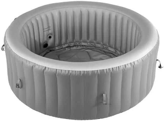 Alt view image 2 of 8 - VEVOR Inflatable Hot Tub, 2 to 4 Person Capacity, 70.9 x 26 in Round Portable Outdoor Spa, with 110 Soothing Jets, Filter, Cover and Mat, Multi-function Control Panel, PVC Outdoor Hot Tub, Grey